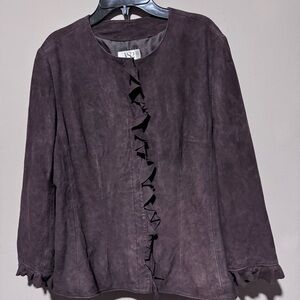 Vakko/VS2 Vintage‎ Genuine 100% GOAT Suede Jacket Size Large Y2K Millennial